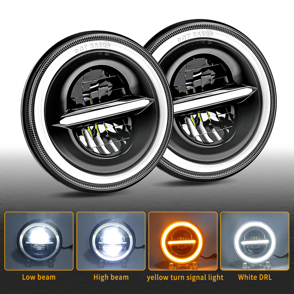 45w 7 Inch Led Car Small Headlight Off-Road Vehicle Mini Driving Light For Jeep Renegade Motorcycle Round LED Headlight