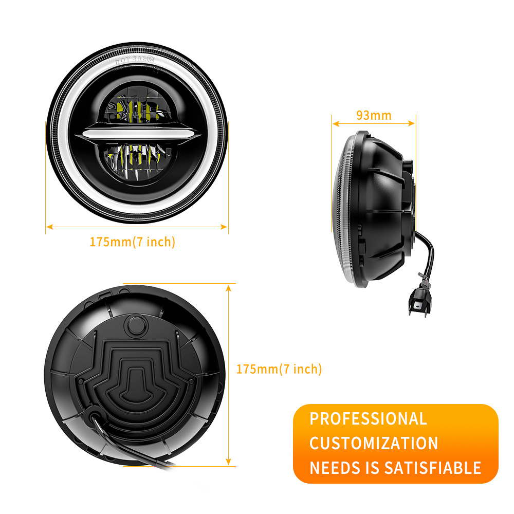 45w 7 Inch Led Car Small Headlight Off-Road Vehicle Mini Driving Light For Jeep Renegade Motorcycle Round LED Headlight