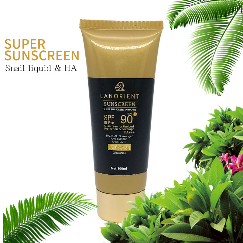 LANORIENT  Private label oem  SPF 90  Protection Screen Moisturizer Whitening Organic Sunscreen Cream