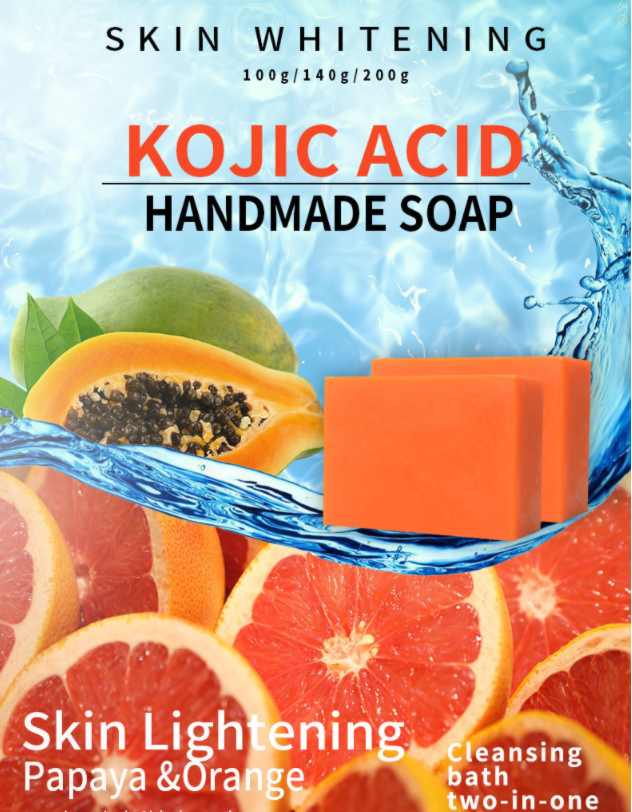 OEM private label natural organic kojic l-Glutathione arbutin vitamin c whitening brighten body facial soap For Daily Skin Care