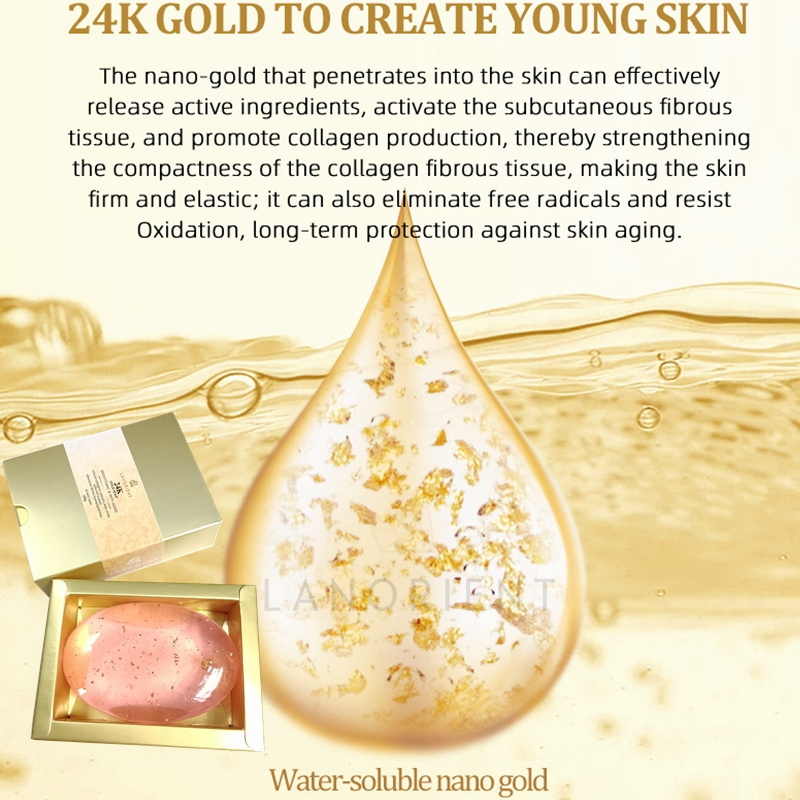 OEM private label handmade organic 24K Gold L-Glutathione Collagen face body soap roses lightening whitening soap