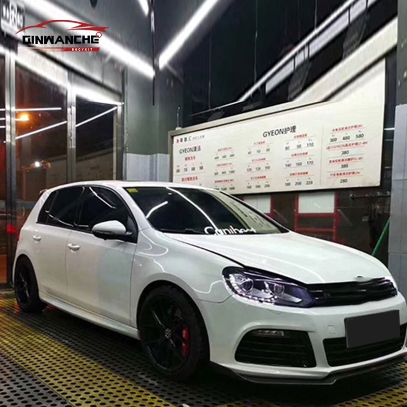 Auto Part Front Bumper Rear bumper Side skirts Car body kit Modified to R20 Style Full Body Kit Set For Volkswagen golf 6