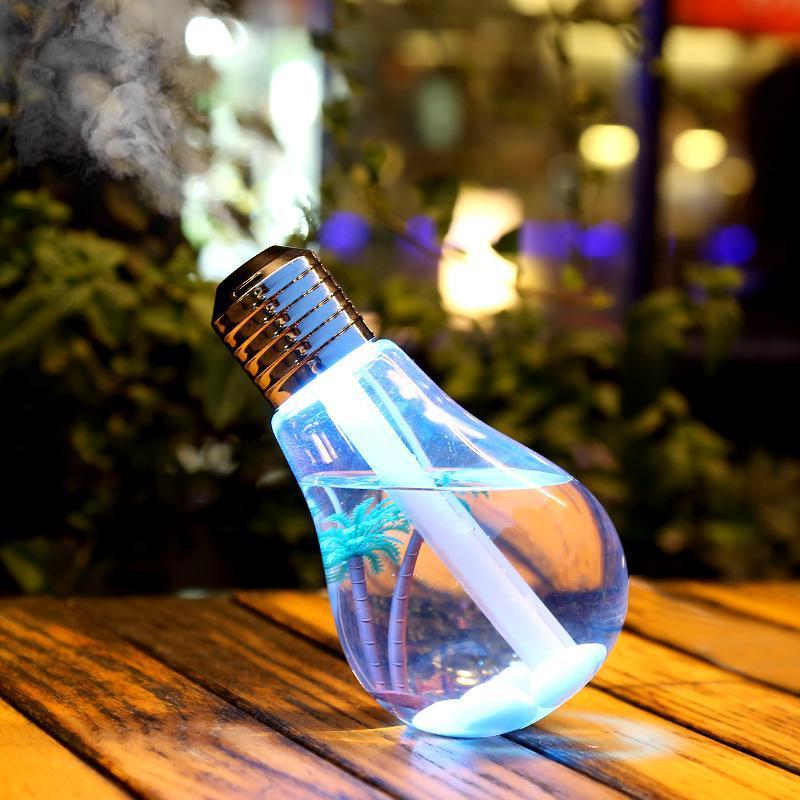 2023 High-quality Silent Mini Desktop Air Spray 400ml Large Capacity Bulb Purifying indoor humidifier with night light OEM Gift