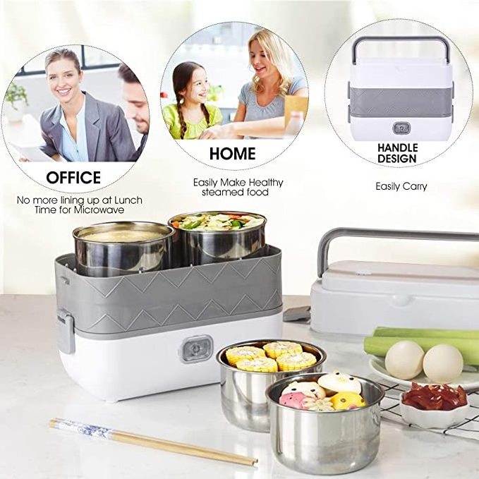 Office Portable Electric Lunch Box 360 Degree Circulation Heating Food Warmer Large Capacity Electric Lunch Box Rice Cooker