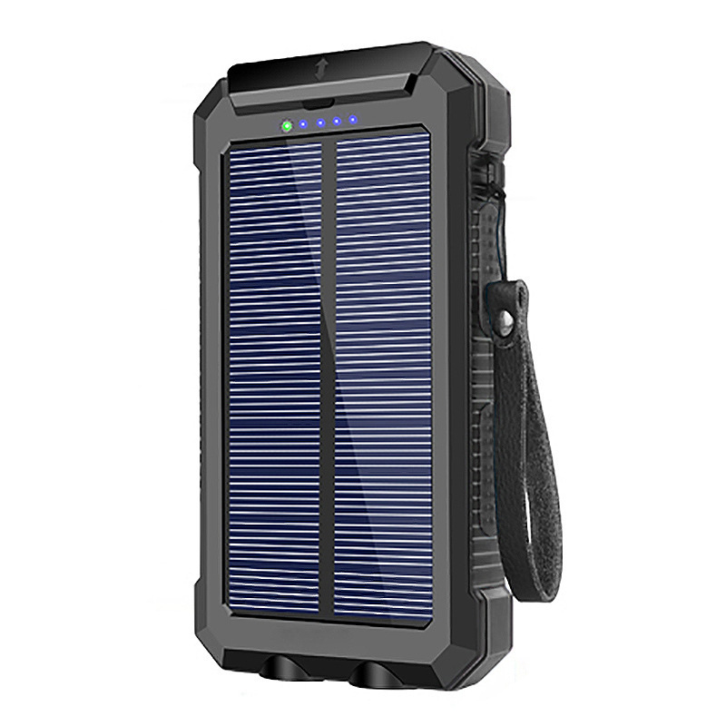 2022 Newest Wholesale Solar Energy Mobile Phone Power Bank Portable Large Capacity 30000mAh Mobile Power Bank With Flashlight