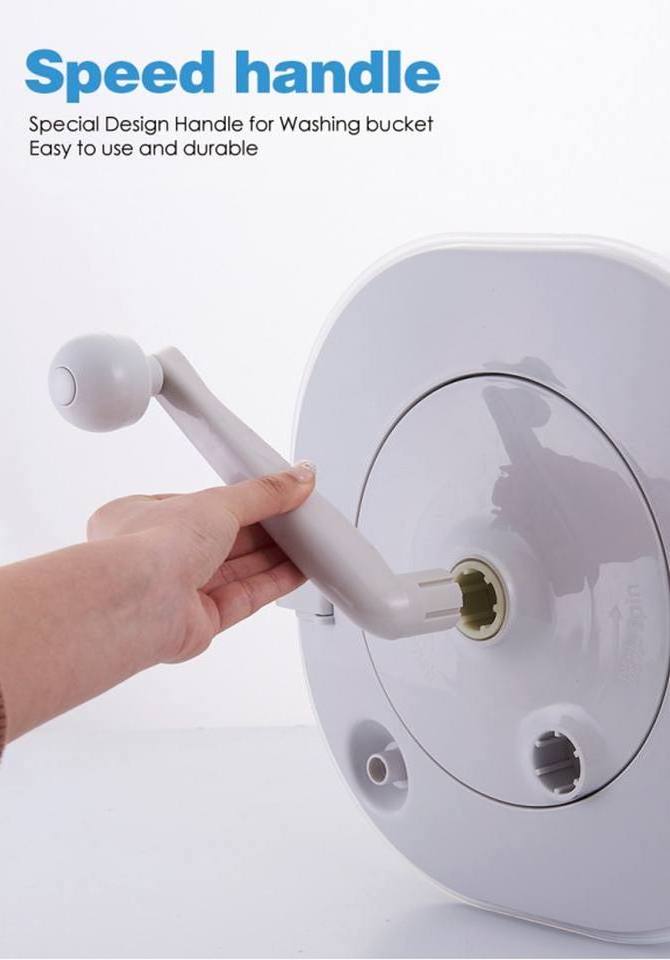 Manual Washing Machine Washing and Dewatering All-in-one Hand-crank Portable Mini Washer for Dorm Home Traveling