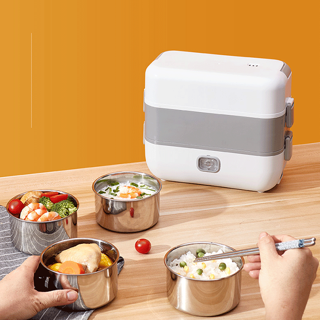 Office Portable Electric Lunch Box 360 Degree Circulation Heating Food Warmer Large Capacity Electric Lunch Box Rice Cooker