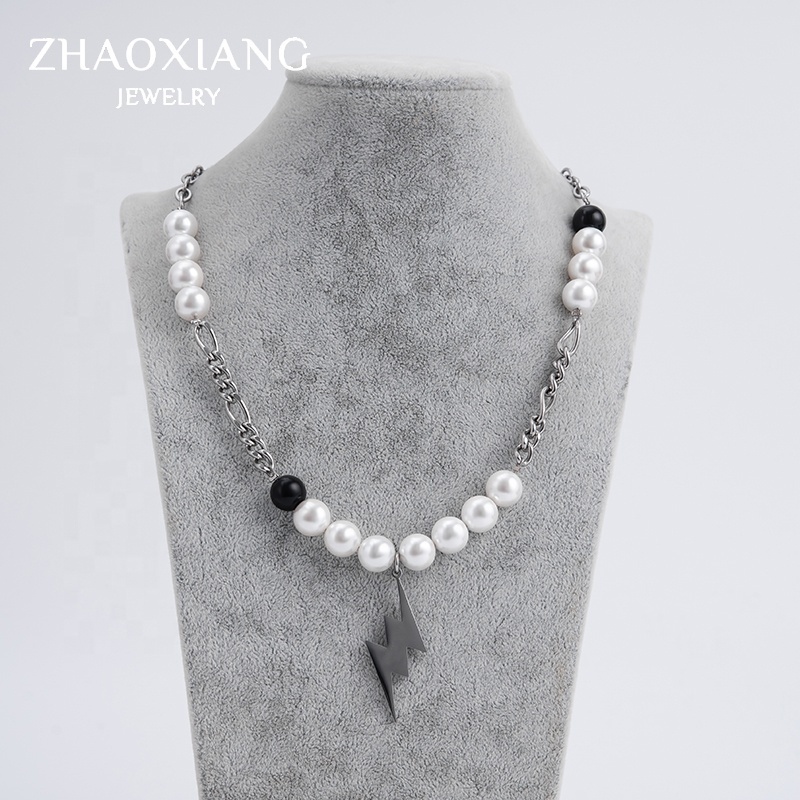 Charms Jewelry Accessories Flash With Pearl Design Necklaces Pendants Stainless Steel Accessories joyeria de acero inoxidable