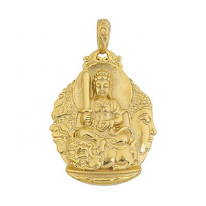 New Wholesale Buddhist Guanyin Pendant Necklace Buddha Amulet Hinduism Jewelry For Women Menstainless steel pendant