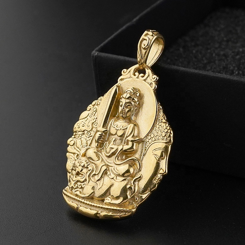 New Wholesale Buddhist Guanyin Pendant Necklace Buddha Amulet Hinduism Jewelry For Women Menstainless steel pendant