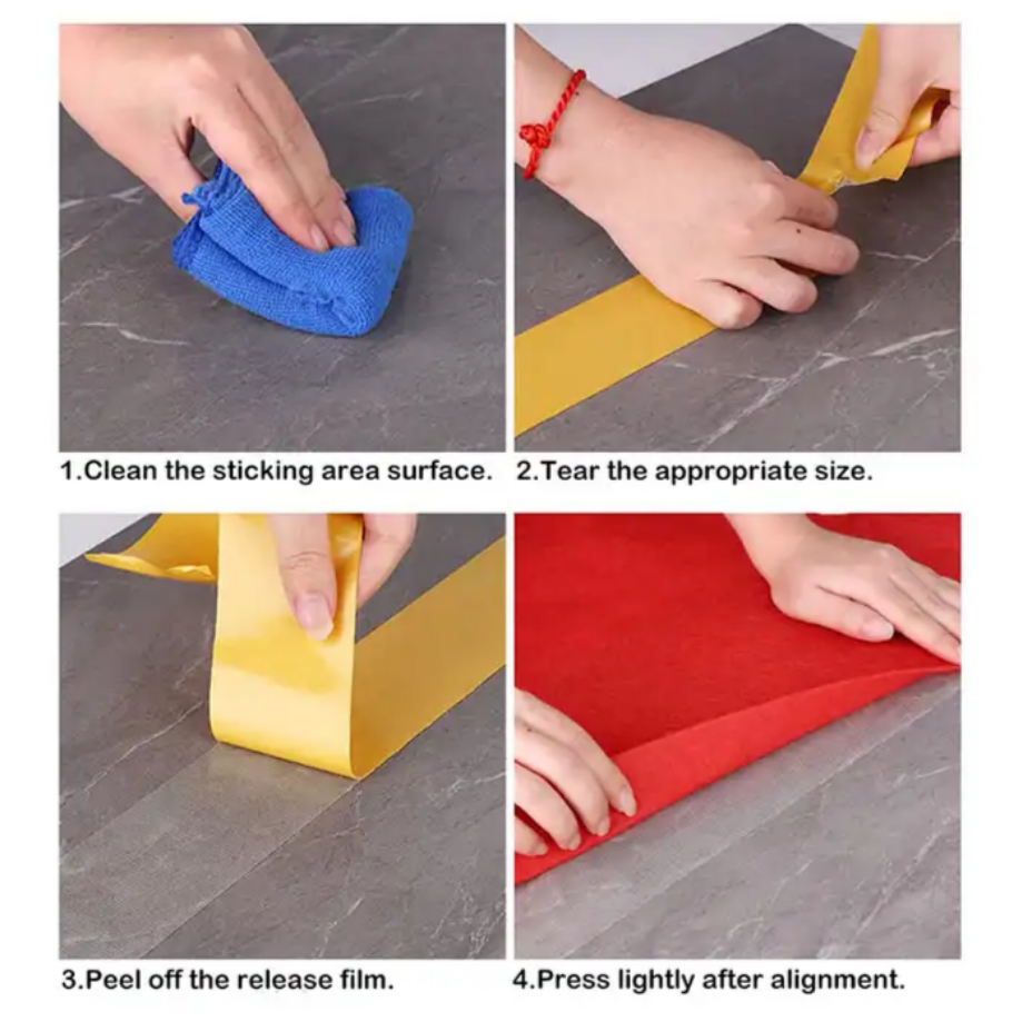 Removable no residue yellow double sided cloth duct carpet rug laying fixing adhesive tape for carpet edge binding