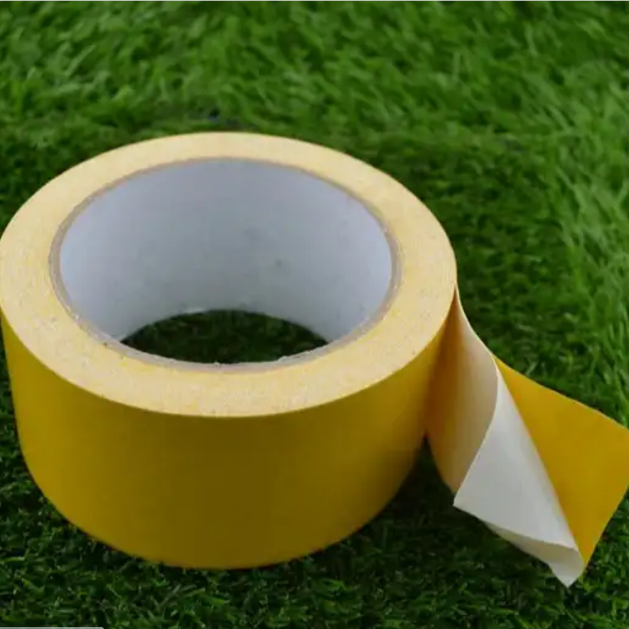 Removable no residue yellow double sided cloth duct carpet rug laying fixing adhesive tape for carpet edge binding