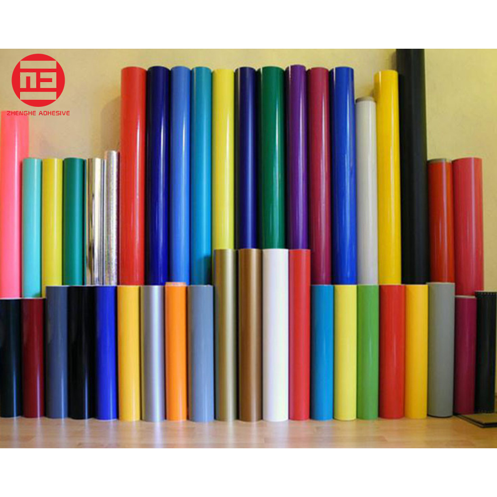 high quality  Self Adhesive Colored Vinyl for Cutting Plotter PVC self adhesive matt gold sticker vinyl paper roll