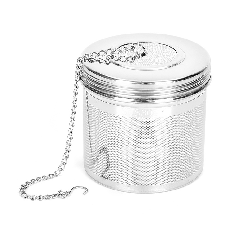 Customised Chinese Stainless Steel Wire Mesh Tea Strainer Infuser  With Extended Chain Hook