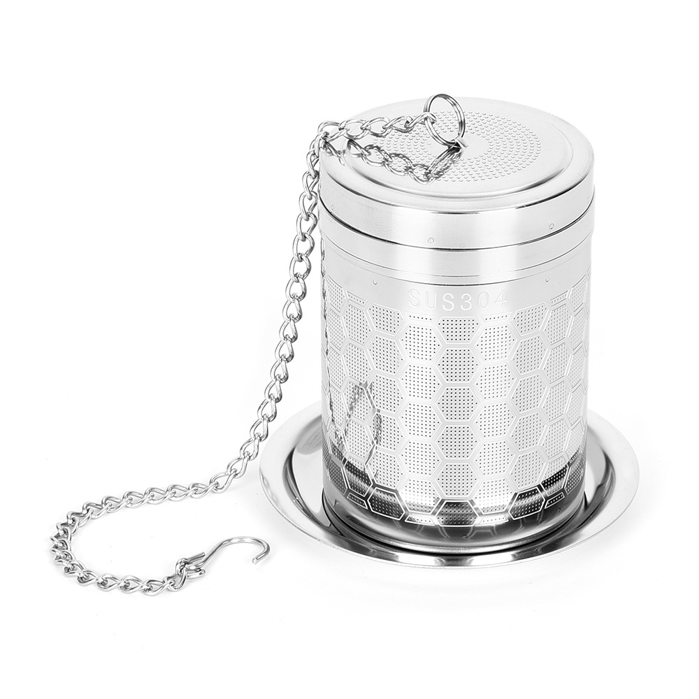 Basket Mesh Tea Infuser Strainer Set With Extended Chain For Loose Stainless Steel Tea Infuser