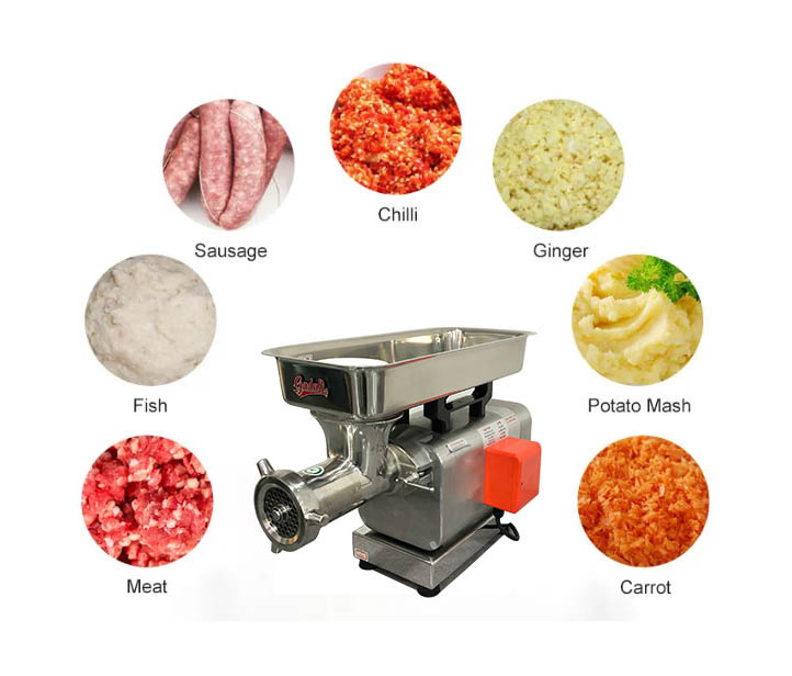 commercial stainless steel meat grinder machine industrial electric meat mincer with sausage filler