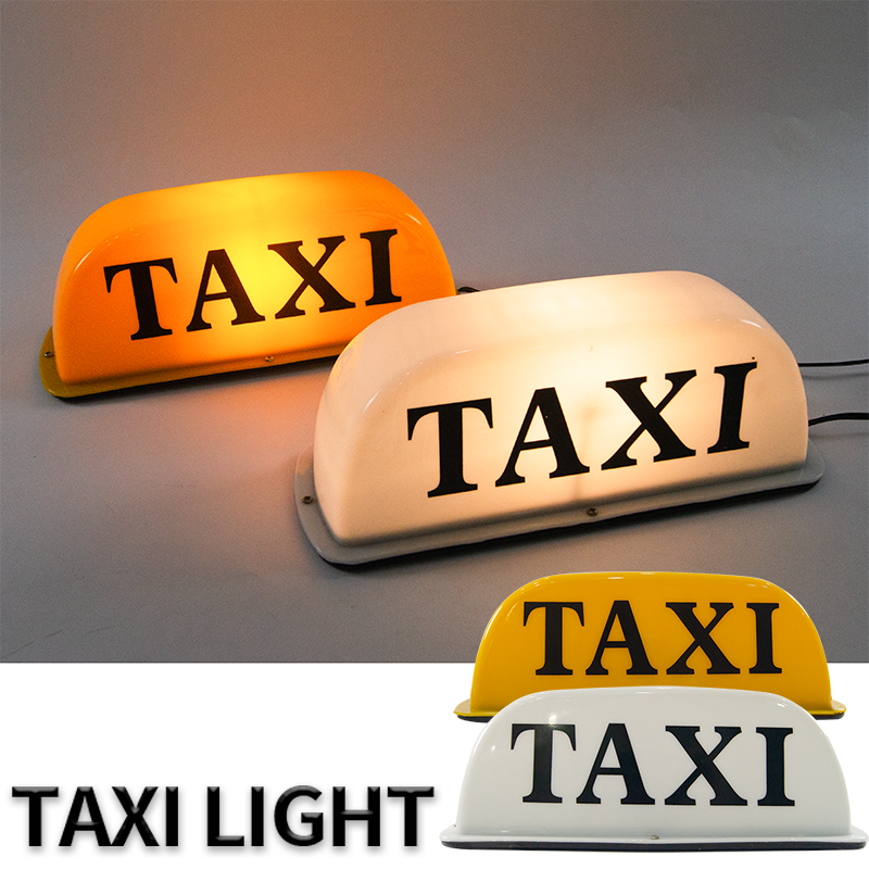 Car Accessories Taxi Top Light White Yellow PP Material Universal Taxi Light Box Roof Sign 12V Interior Lamp