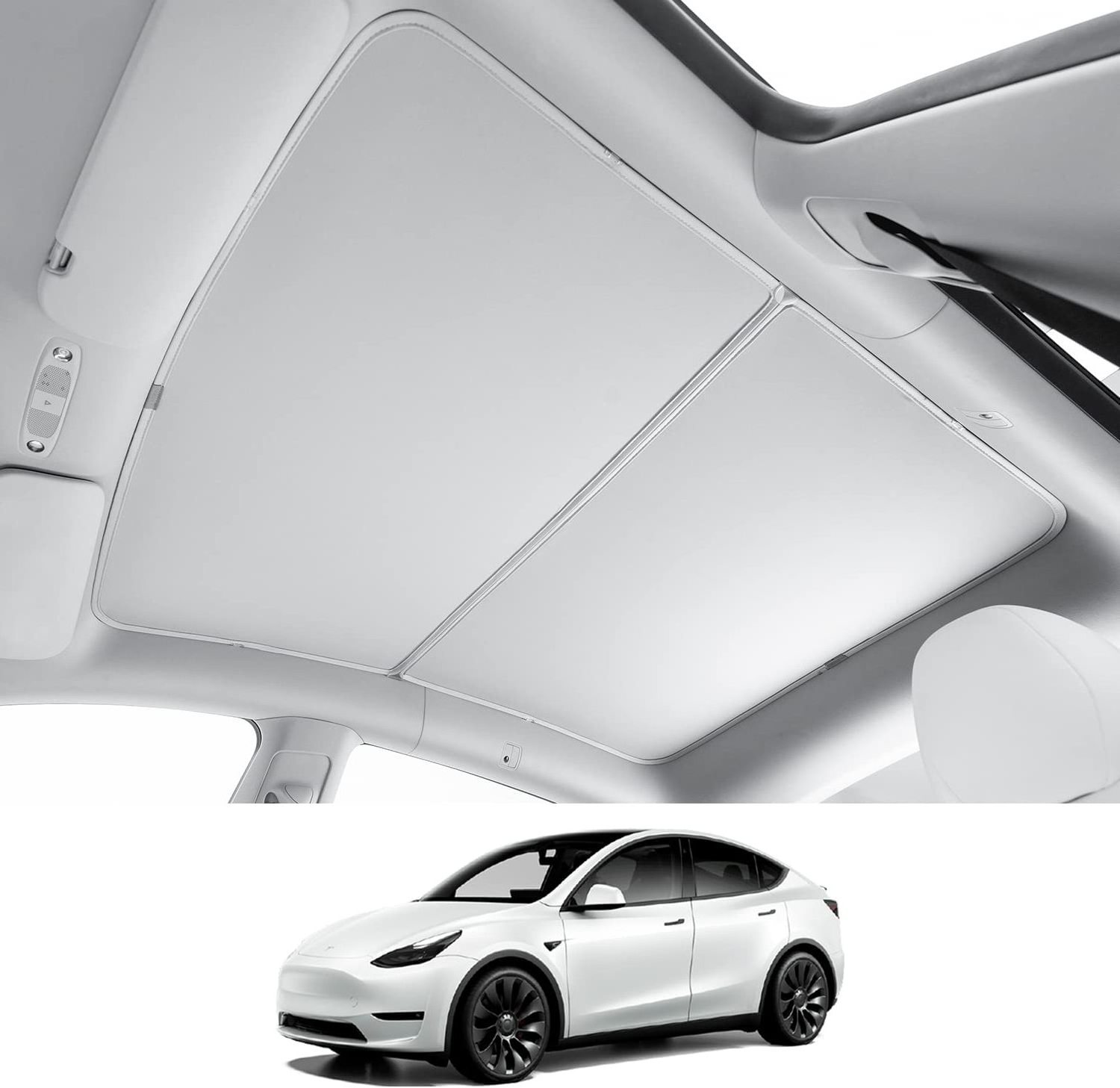 Car Interior Accessories Nano Panoramic Skylight Sun Shade Umbrella Vchicle Roof Sunshade Car Sunshade For Car Tesla Model 3 Y