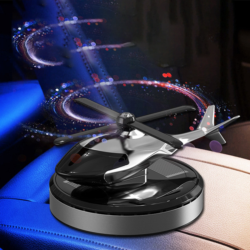 New solar mini Helicopter Shape Plane Aromatherapy Air Freshener For Car