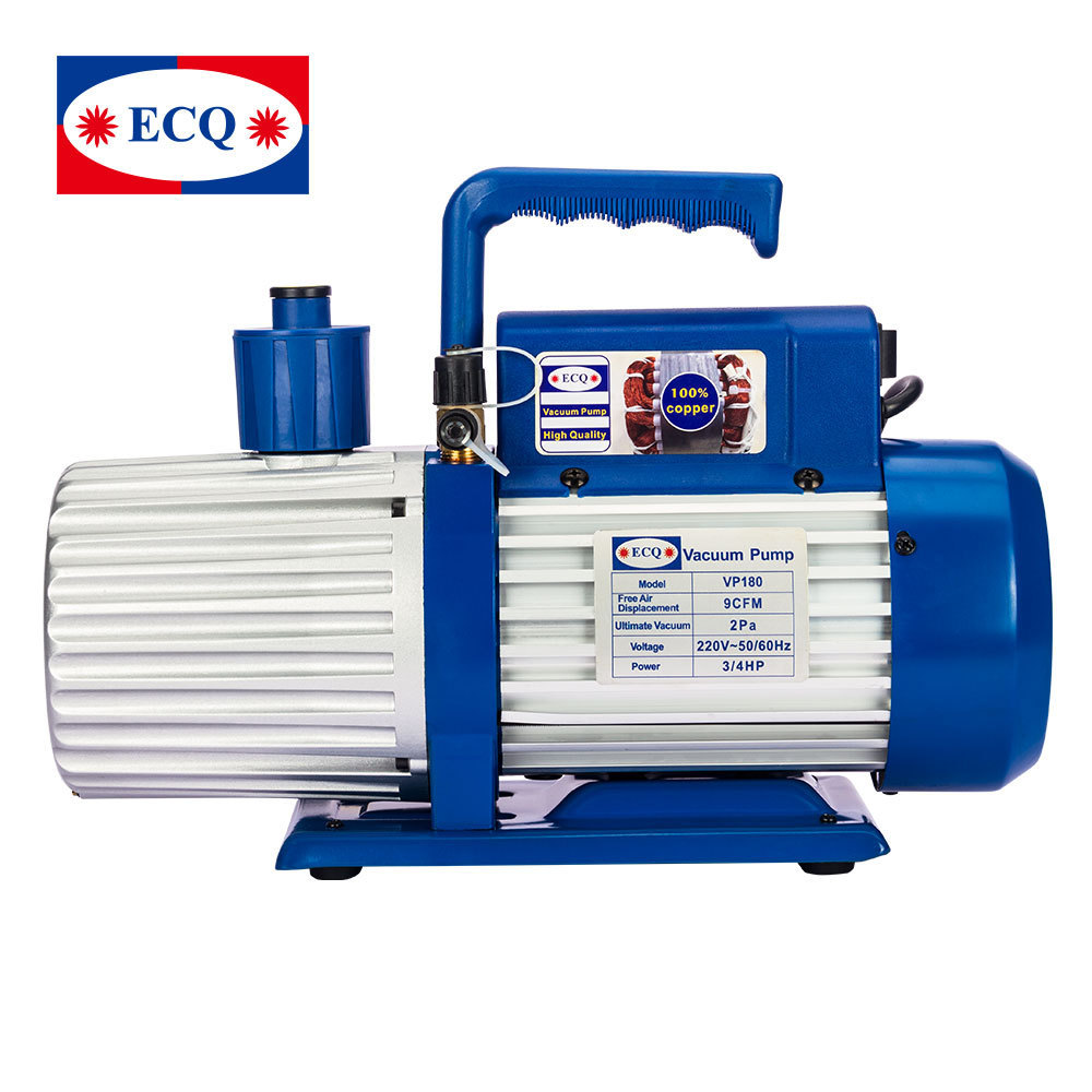 ECQ Factory price 5cfm 2stage HVAC/R refrigeration AC Rotary Vane Double Stage 1/2HP Oil Vacuum Pump VP245N