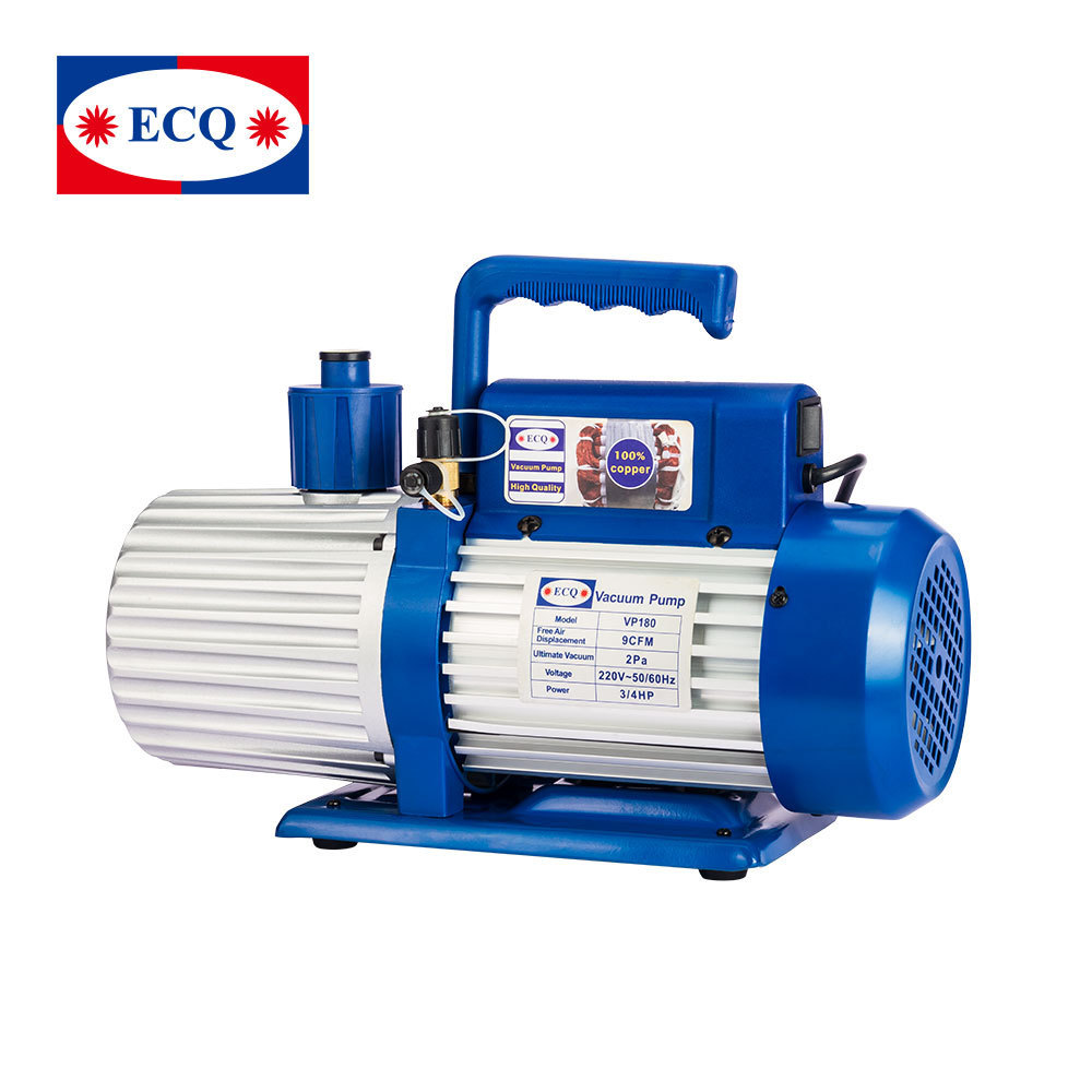 ECQ Factory price 5cfm 2stage HVAC/R refrigeration AC Rotary Vane Double Stage 1/2HP Oil Vacuum Pump VP245N