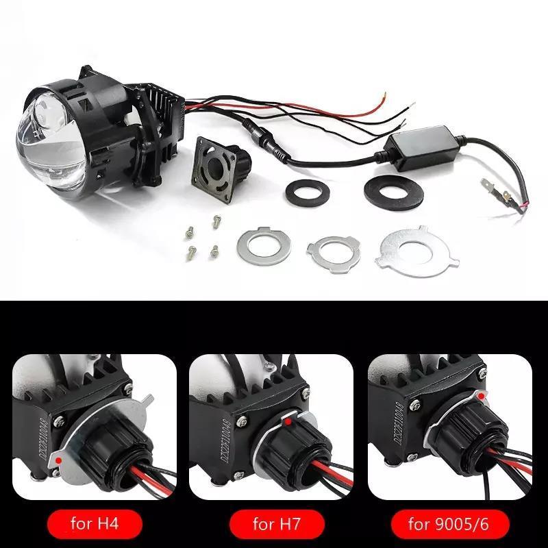 H4 H7 9005 9006 Projector Light 3 inch Universal Auto Bi LED Laser Projector lens Headlight 90W 6000k 12000LM HID Led Bulbs