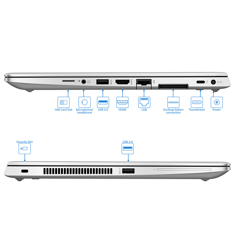 Refurbished For Hp laptop 840g3 Laptops Core I5 I7 8gb 16GB Windows11 Pro Laptop Used For Sale Wholesale Business Notebook