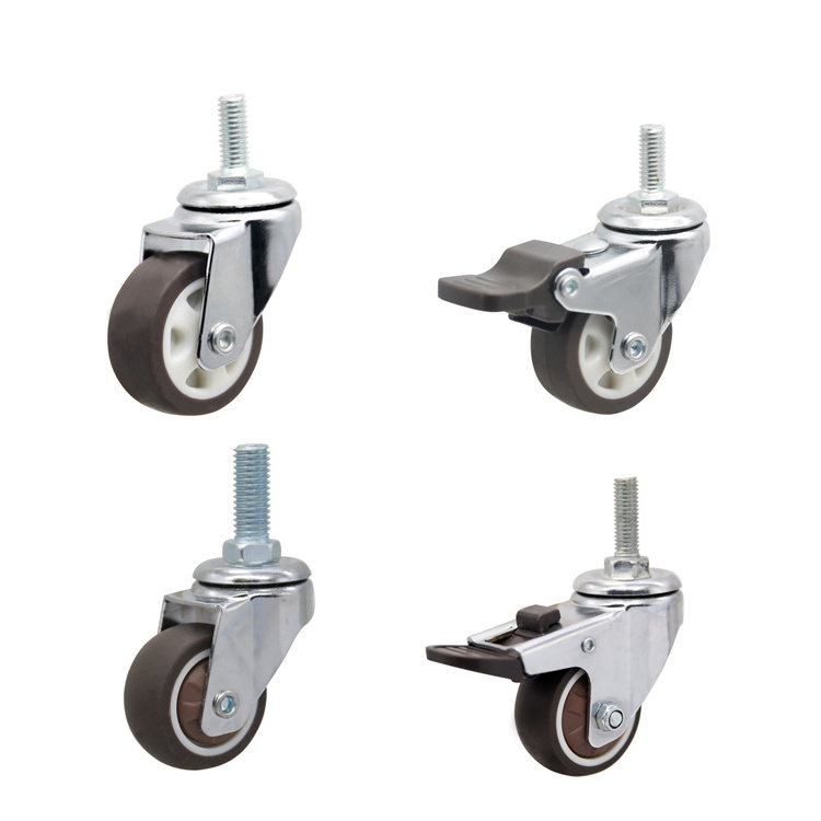 Manufacturer Cheap price Wheelchair caster 1/1.25/1.5/2/ inch TPR swivel industrial caster wheels with brake