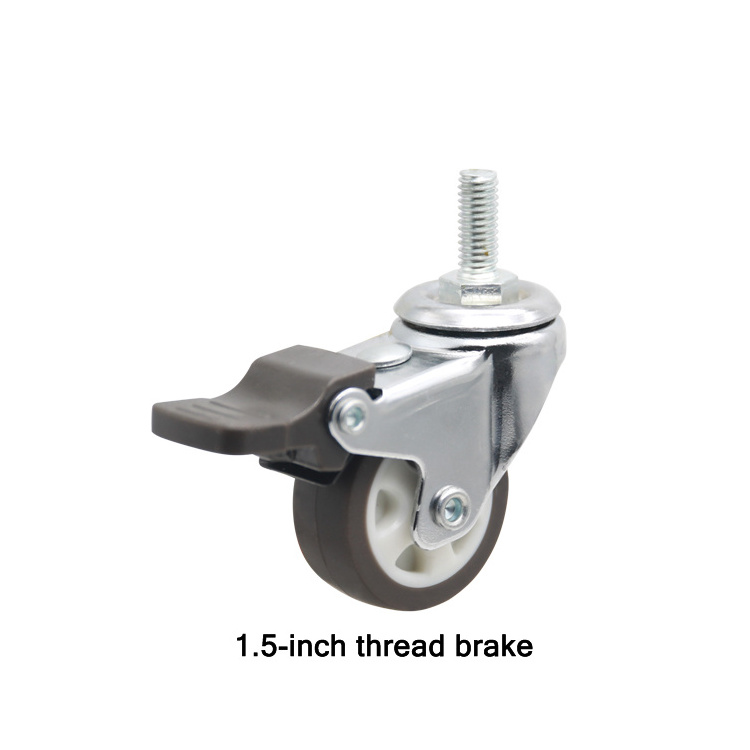 Manufacturer Cheap price Wheelchair caster 1/1.25/1.5/2/ inch TPR swivel industrial caster wheels with brake