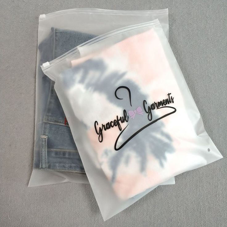 Custom Frosted Clear Biodegradable Plastic Packaging Zipper Bags T Shirt Swimwear Clothing Zip Lock Packing Bags With Logo