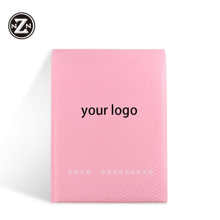 customized personalized logo poly pink mail post bubble envelope padded shipping packing bags for protective