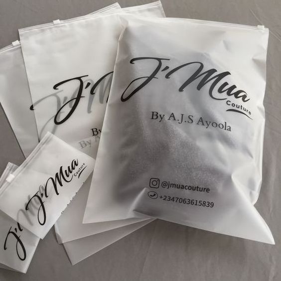 Custom Frosted Clear Biodegradable Plastic Packaging Zipper Bags T Shirt Swimwear Clothing Zip Lock Packing Bags With Logo