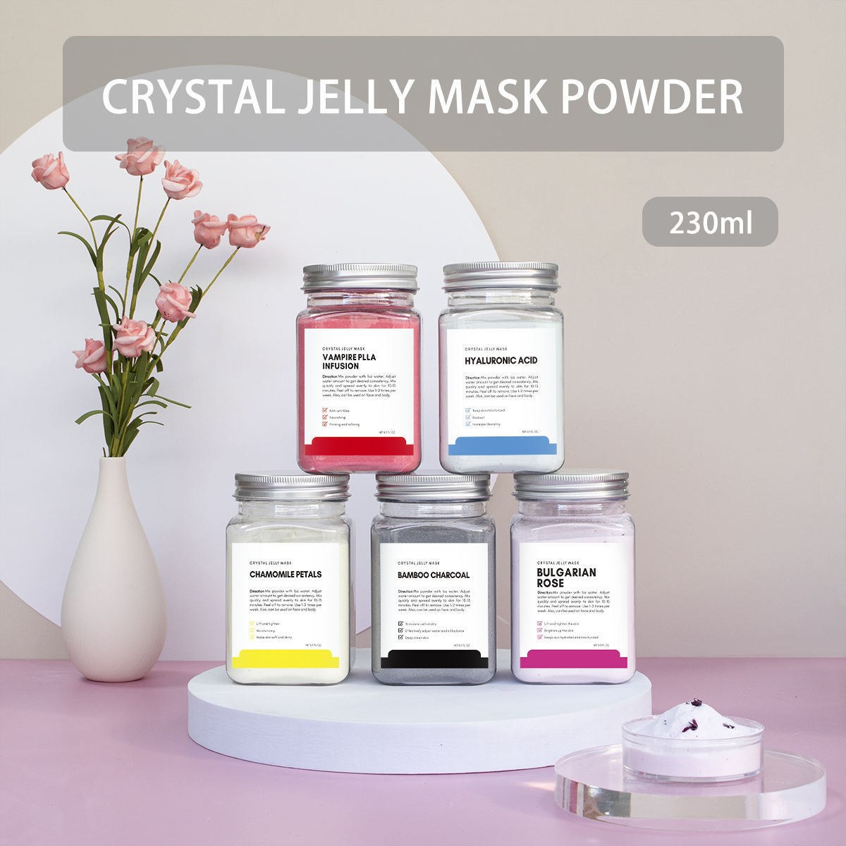 NASIYI OEM Facial Whitening Skin Care Peel Off Soft Jelly Mask Organic Rose Jellymask Powder