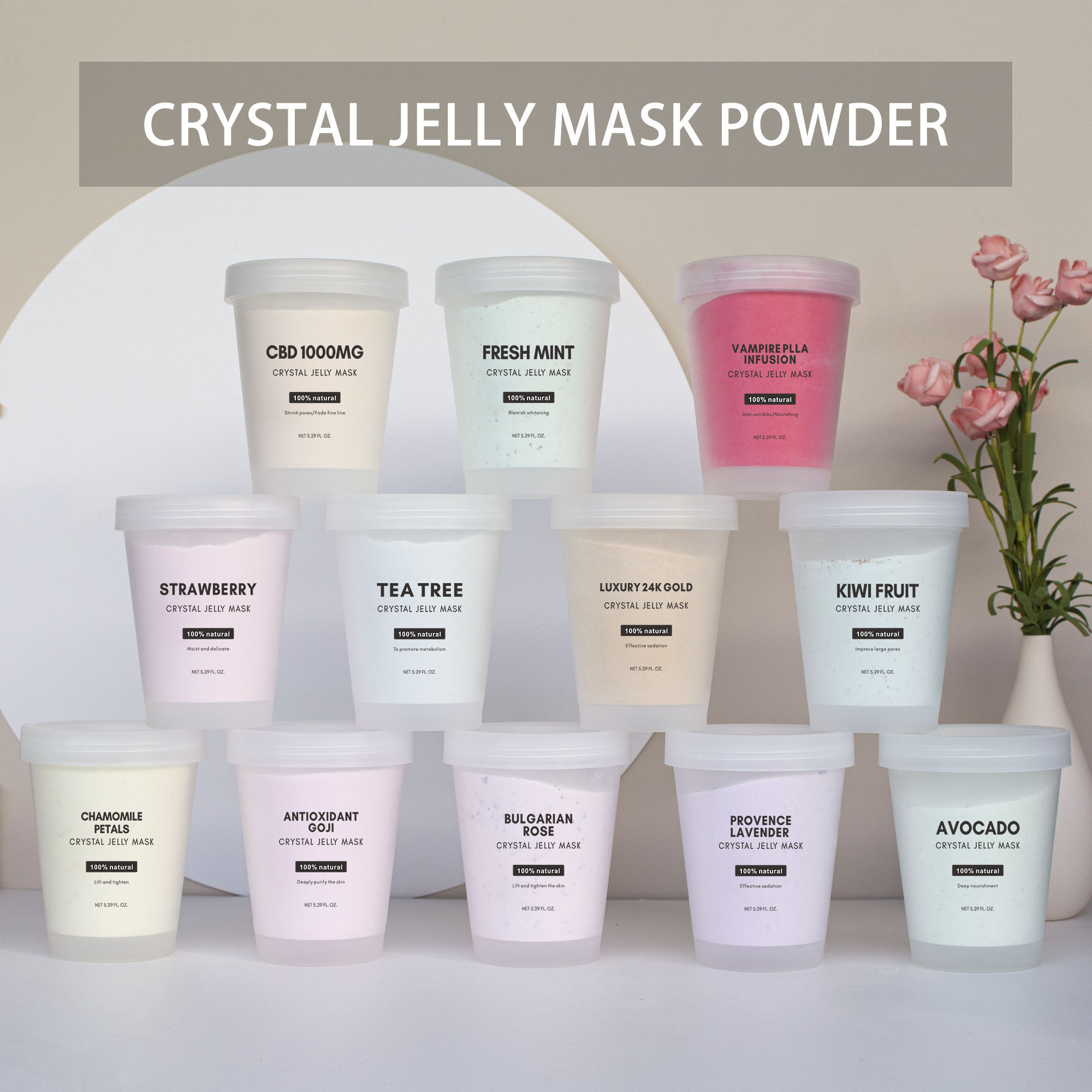 NASIYI OEM Facial Whitening Skin Care Peel Off Soft Jelly Mask Organic Rose Jellymask Powder