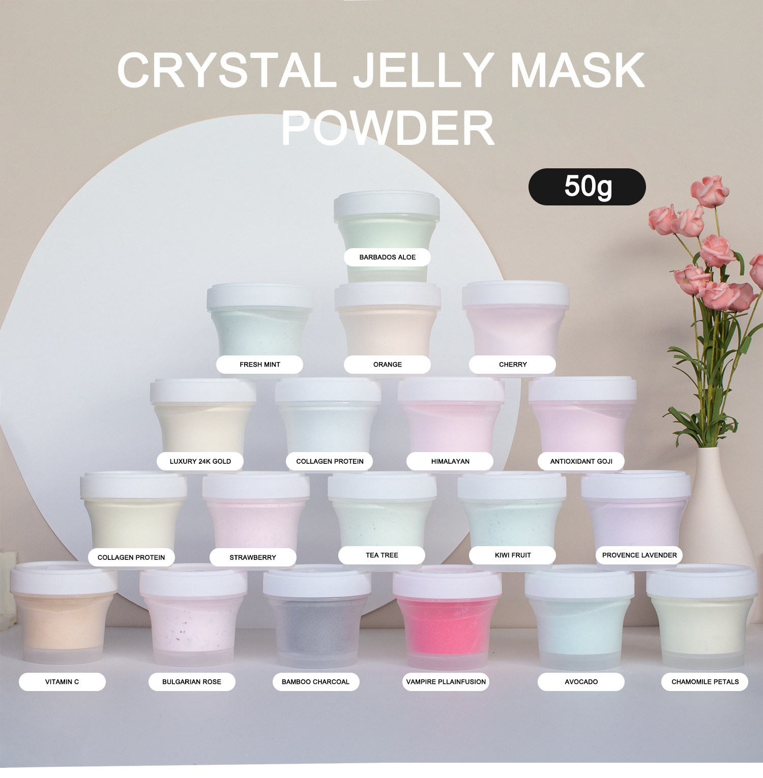 NASIYI OEM Facial Whitening Skin Care Peel Off Soft Jelly Mask Organic Rose Jellymask Powder