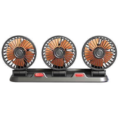 Vehicle Car air cooling fan 24V 12V car general three heads fan cooling strong wind electric fan