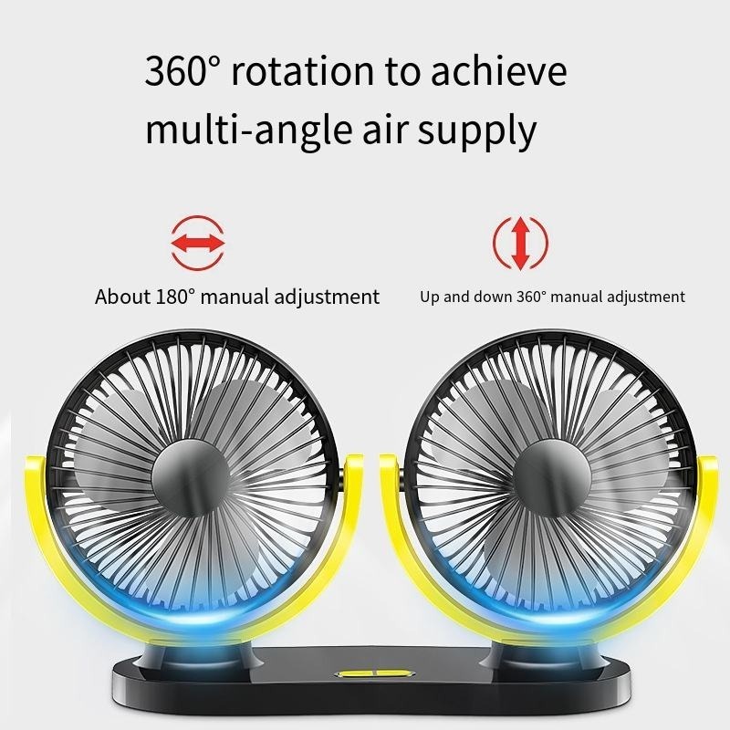 Car mounted fan 12V24V universal double head truck car electric fan office small fan