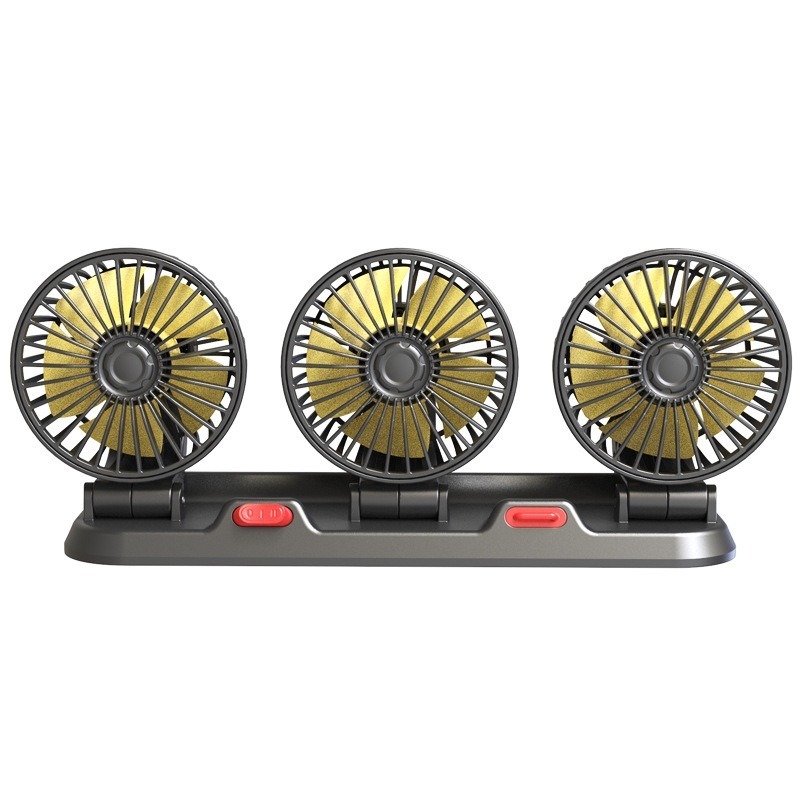 Vehicle Car air cooling fan 24V 12V car general three heads fan cooling strong wind electric fan