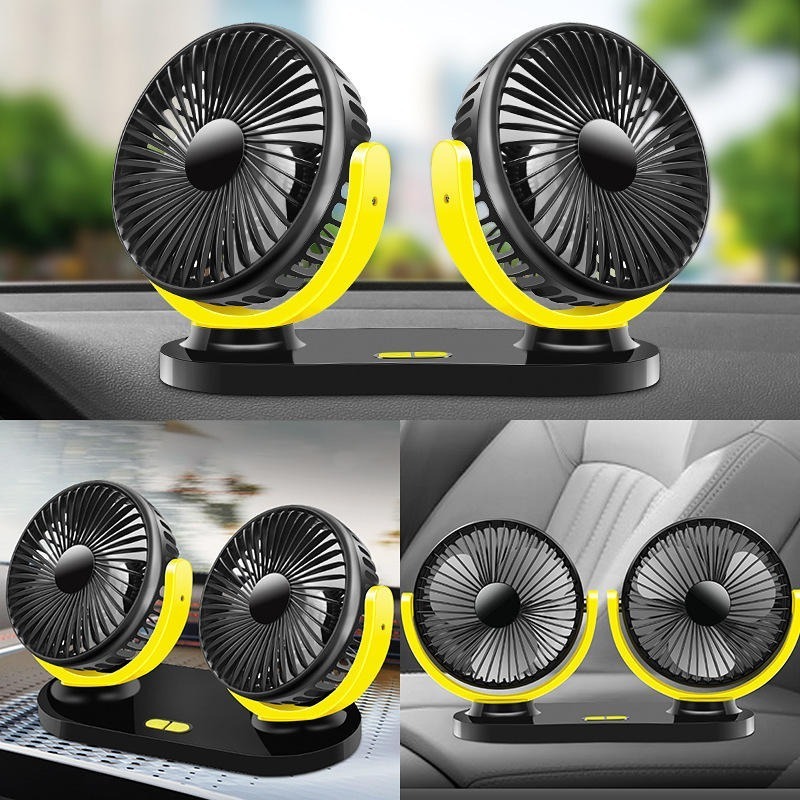 Car mounted fan 12V24V universal double head truck car electric fan office small fan