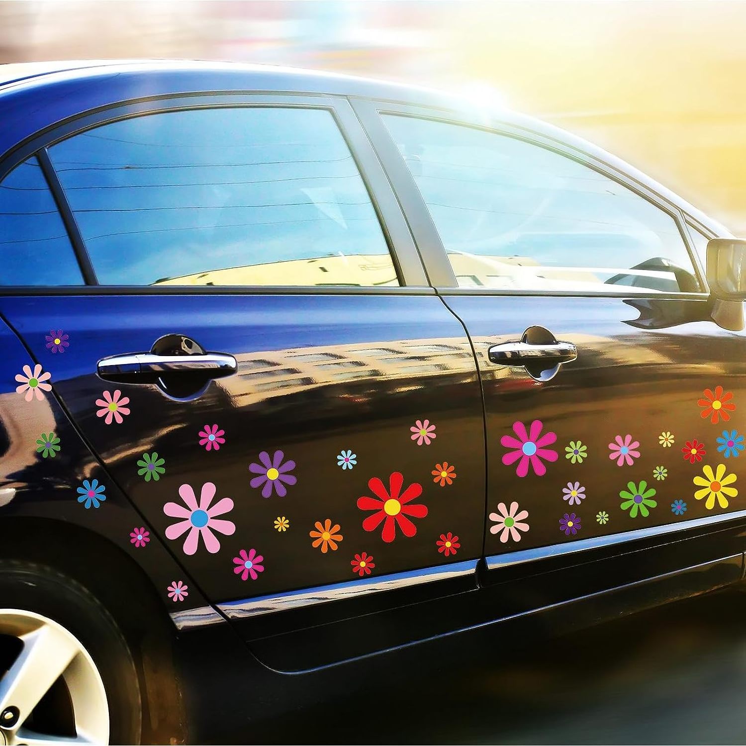 Daisy Flower Decals Vinyl Daisy Stickers  Daisy Decals for Car Mirror Window Clings Laptop Car Decoration, Assorted