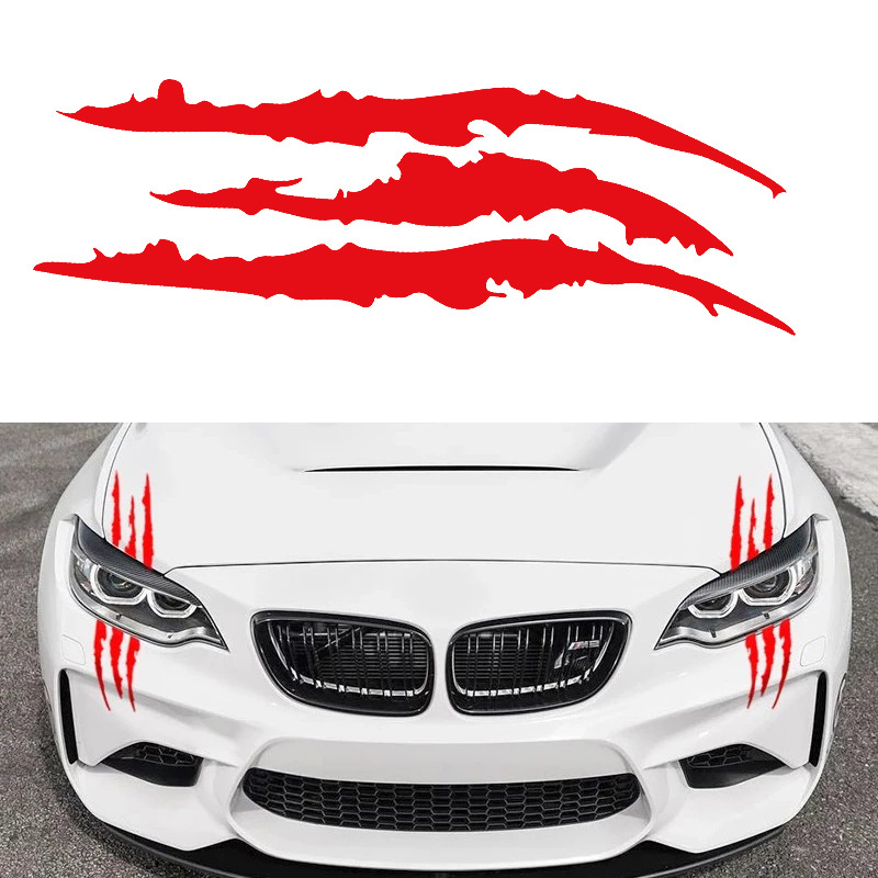 Car Stickers Reflective Monster Claw Marks Scratch Stripe Marks Auto Headlight Decal Dinosaur Scratches Decor Accessories