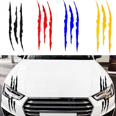 Car Stickers Reflective Monster Claw Marks Scratch Stripe Marks Auto Headlight Decal Dinosaur Scratches Decor Accessories