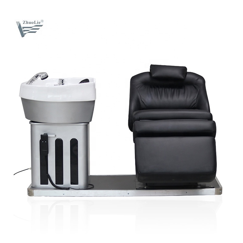 High-end Beauty Equipment Synthetic Leather Shampoo sink hair salon Shampoo Bowl and Chair with foot Pedal