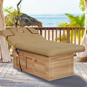 Thai Resort Simple Wooden Backrest Lift Electric Spa Beds Table De Massage with Wooden Cabinet