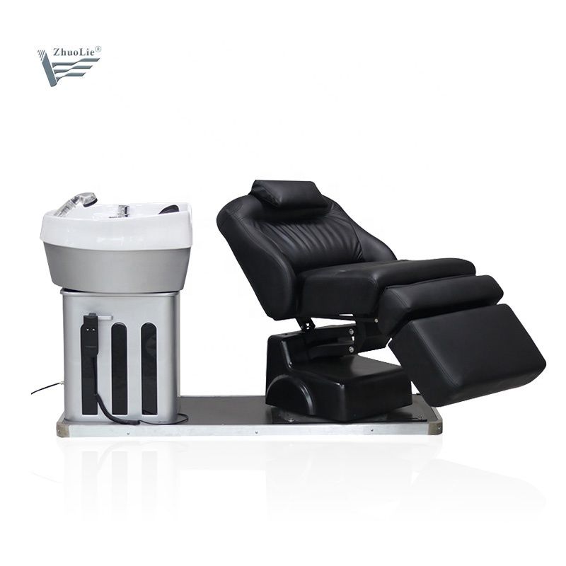 High-end Beauty Equipment Synthetic Leather Shampoo sink hair salon Shampoo Bowl and Chair with foot Pedal