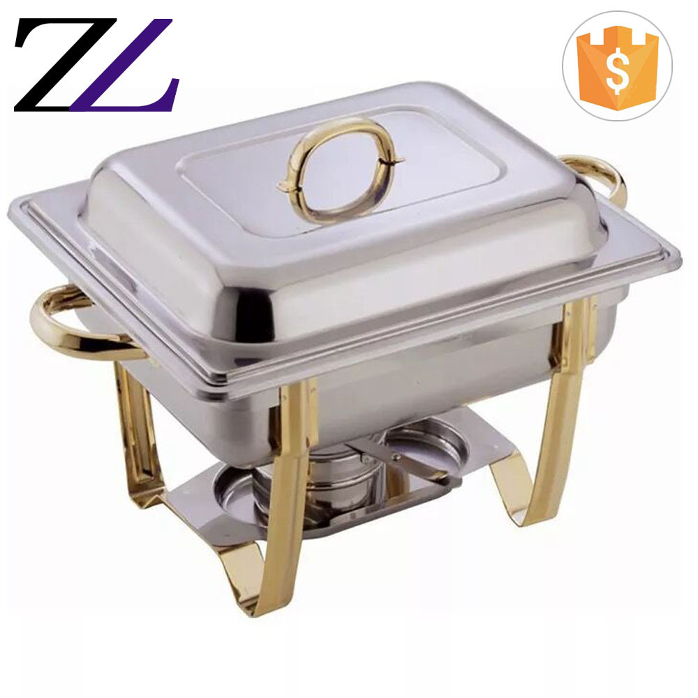 Indian restaurant supplies economy mini cheffing dish portable gold table non electric oval food food warmer chafing dish