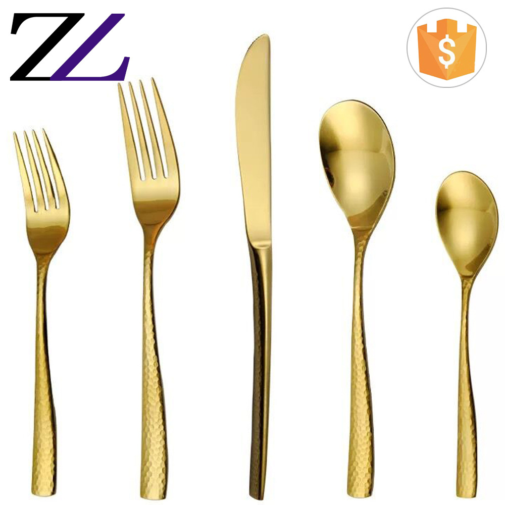 Outdoor catering equipment 18/10 stainless steel sterling italian cutipol bulk gold plated flatware wholesale