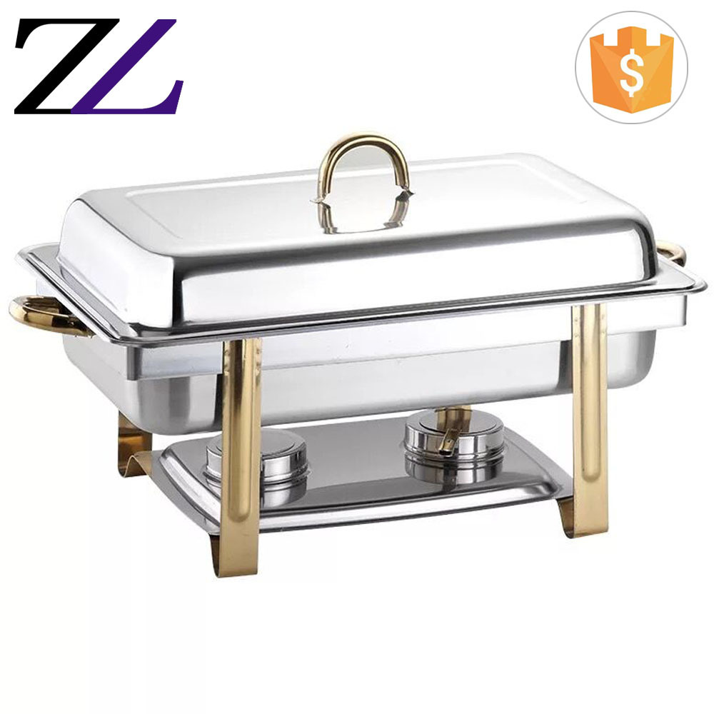 Indian restaurant supplies economy mini cheffing dish portable gold table non electric oval food food warmer chafing dish