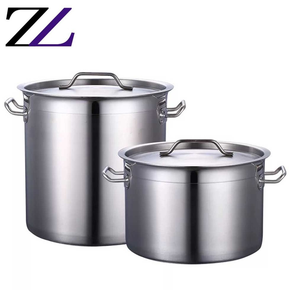 Dubai industrial cutlery set food warmers hotpot tripli stainless steel pots bowl big biryani steam industri soup cook pot