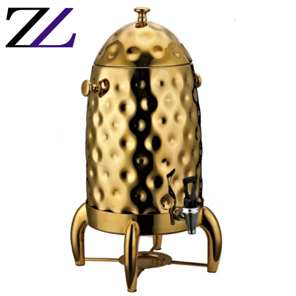 Contemporary buffets furniture modern high flow brass steel hammered gold fuel and electric drink hot tea coffee dispenser